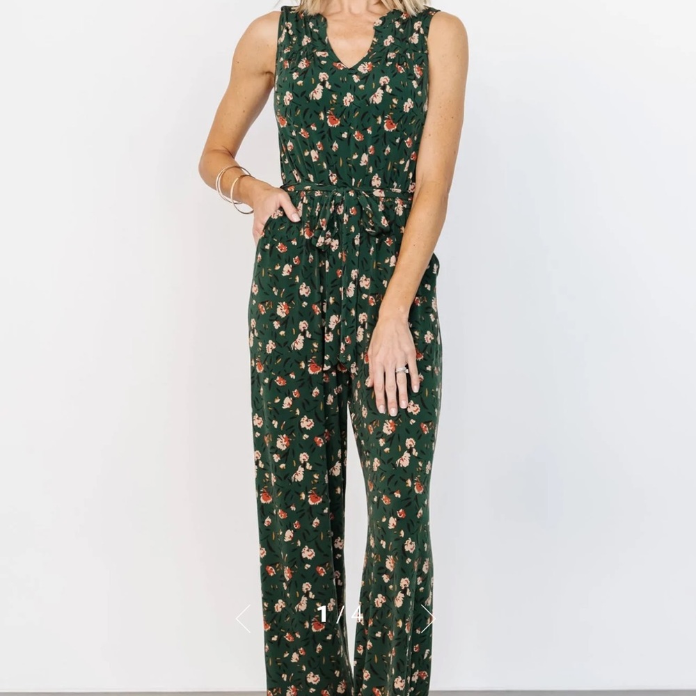 Baltic Born Grove Tank Jumpsuit with belt Size XXL Ditsy Floral Print